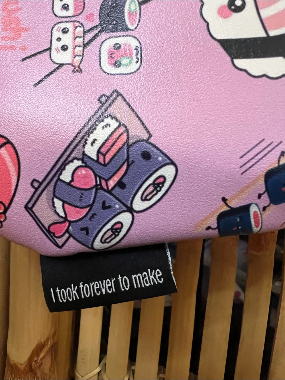 Handmade Kawaii Sushi Vegan Leather Wristlet Makeup Bag – Cute Japanese Food Cos